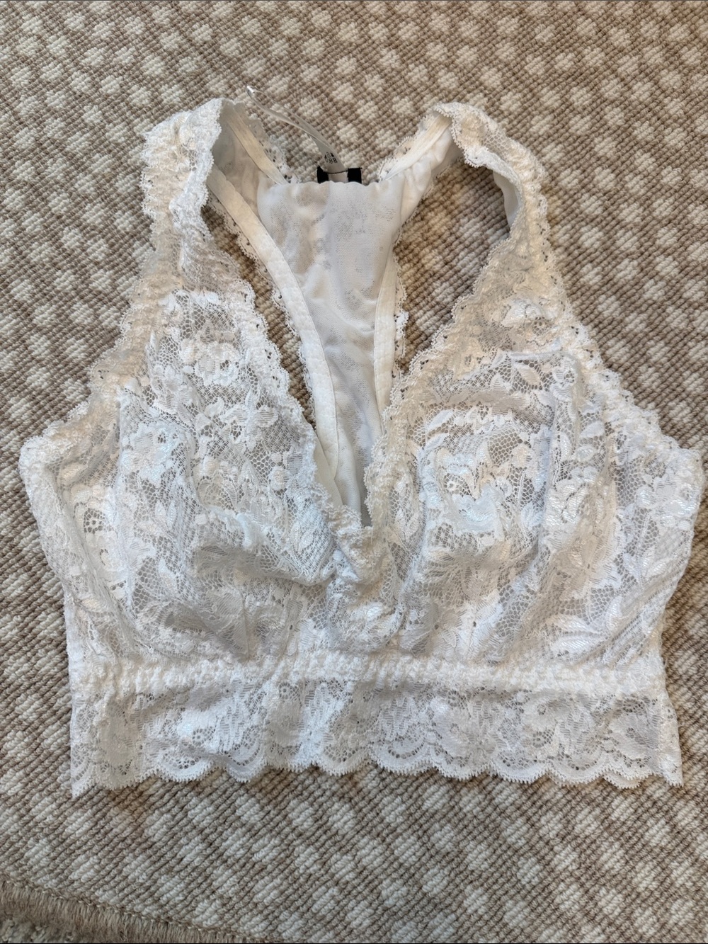 Cosabella Ivory Lace Plunge Bralette